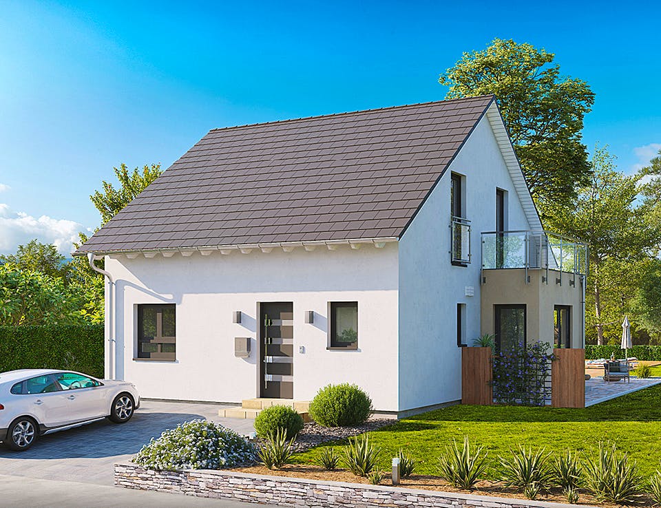 Fertighaus Home 2 von allkauf haus, Satteldach-Klassiker Außenansicht 2