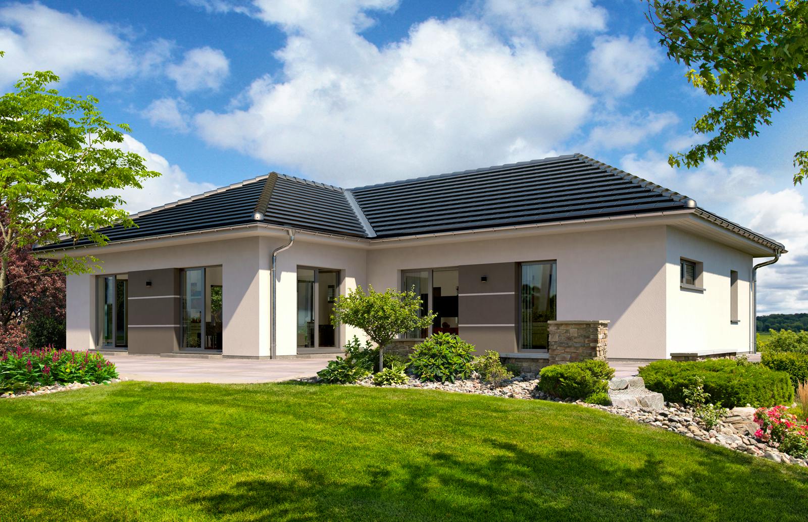 Fertighaus Lifetime 7 von allkauf haus, Bungalow Außenansicht 1