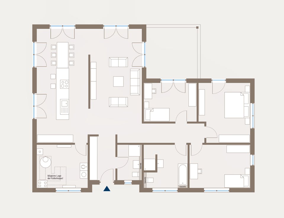 Fertighaus Lifetime 7 von allkauf haus, Bungalow Grundriss 1