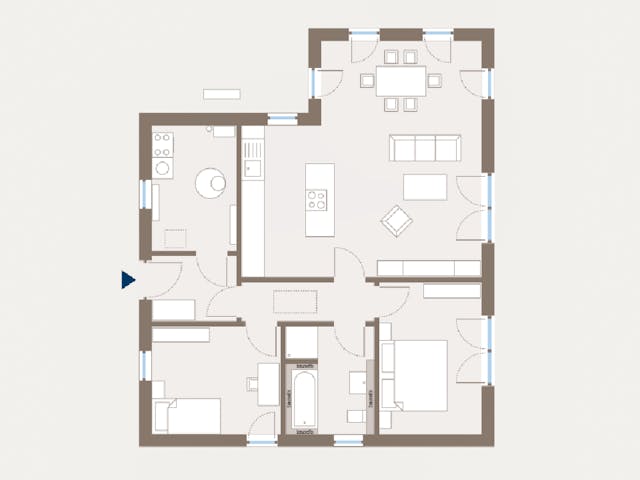 Fertighaus Lifetime 1 - WD von allkauf haus, Bungalow Grundriss 1