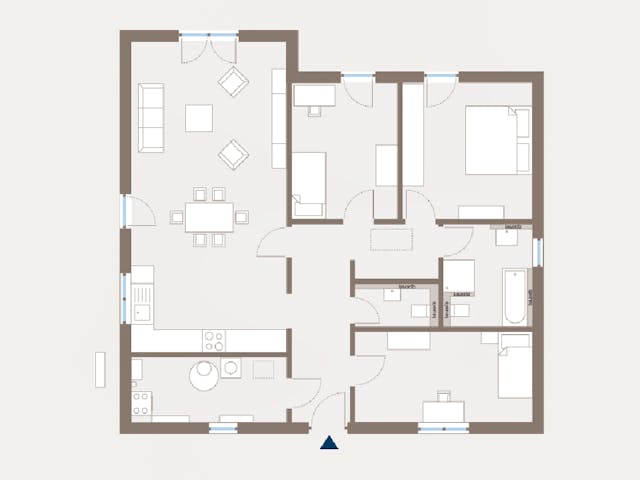 Fertighaus Lifetime 4 - WD von allkauf haus, Bungalow Grundriss 1