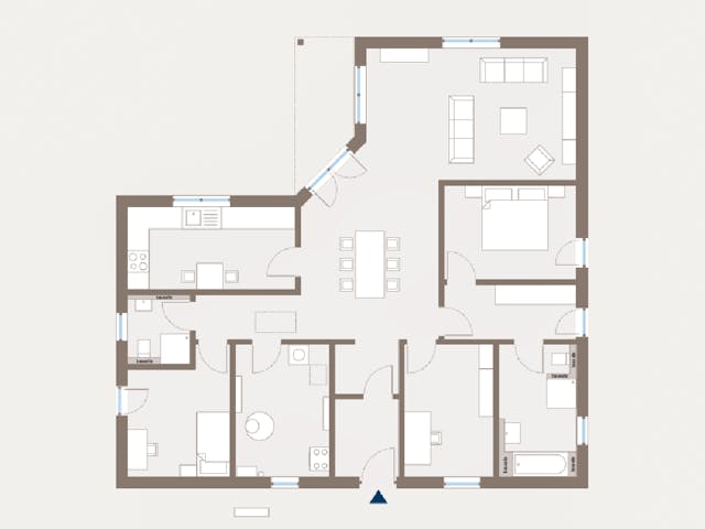 Fertighaus Lifetime 5 WD von allkauf haus, Bungalow Grundriss 1