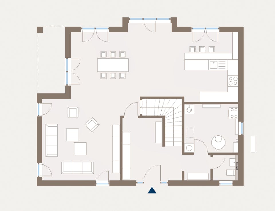 Fertighaus Prestige 1 von allkauf haus, Satteldach-Klassiker Grundriss 1