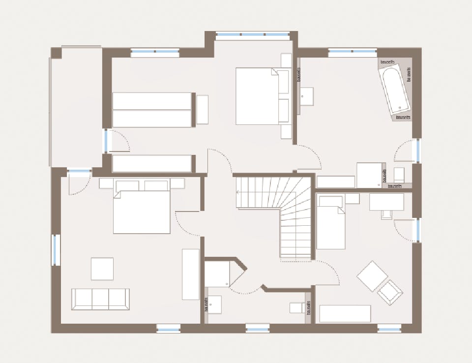 Fertighaus Prestige 1 von allkauf haus, Satteldach-Klassiker Grundriss 2