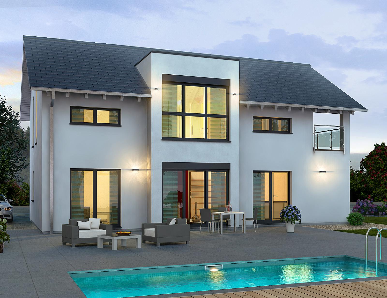 Fertighaus Prestige 2 von allkauf haus, Satteldach-Klassiker Außenansicht 2