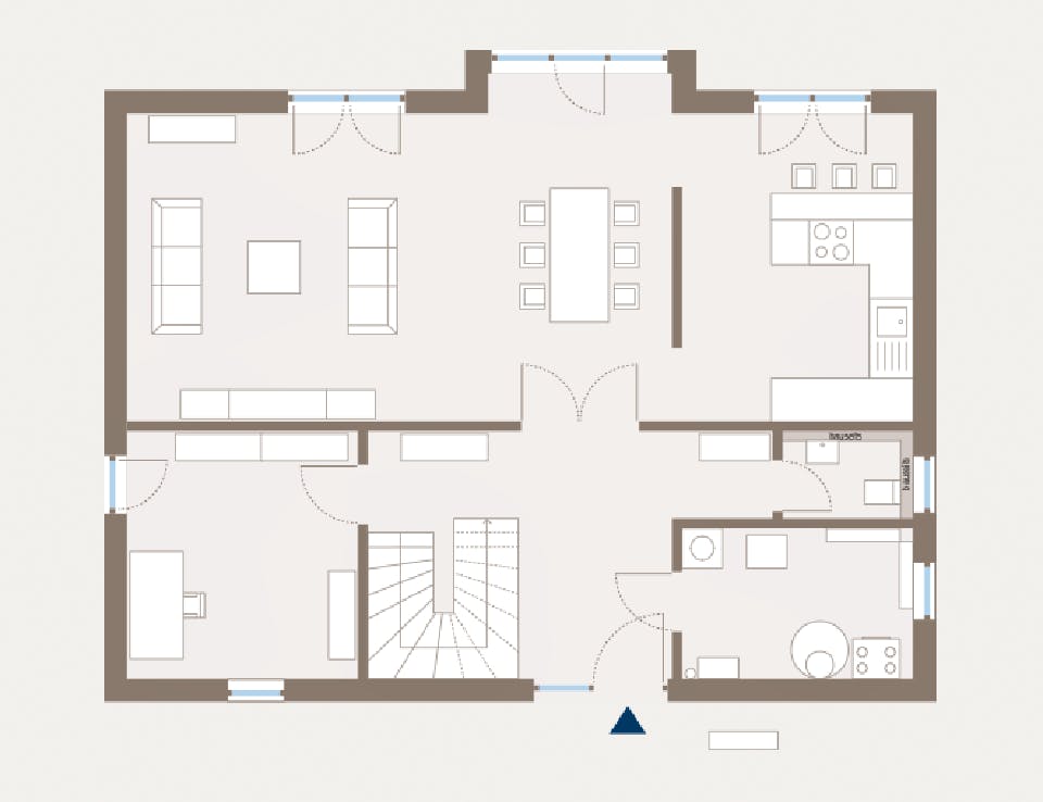 Fertighaus Prestige 2 von allkauf haus, Satteldach-Klassiker Grundriss 1