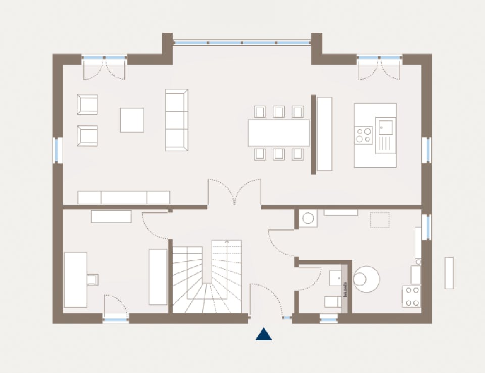 Fertighaus Trendline S2 von allkauf haus, Satteldach-Klassiker Grundriss 1