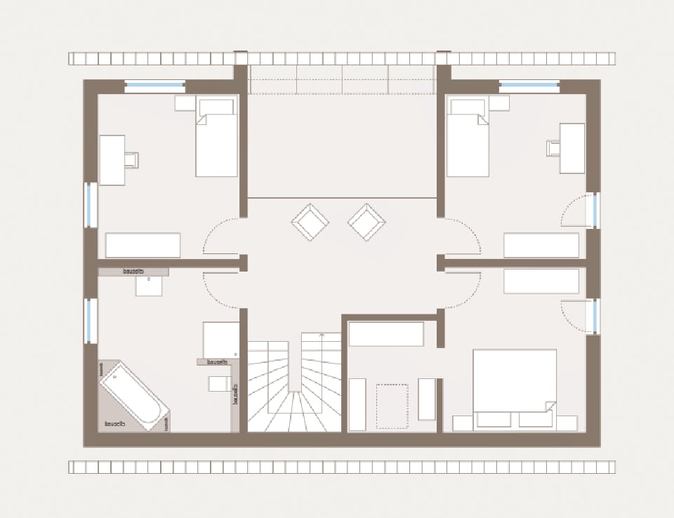 Fertighaus Trendline S2 von allkauf haus, Satteldach-Klassiker Grundriss 2