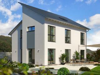 Fertighaus Trendline S4 von allkauf haus, Pultdachhaus Außenansicht 1