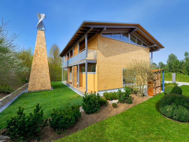 Fertighaus Alpenchic von Bau-Fritz Schlüsselfertig ab 780000€, Satteldach-Klassiker Außenansicht 4