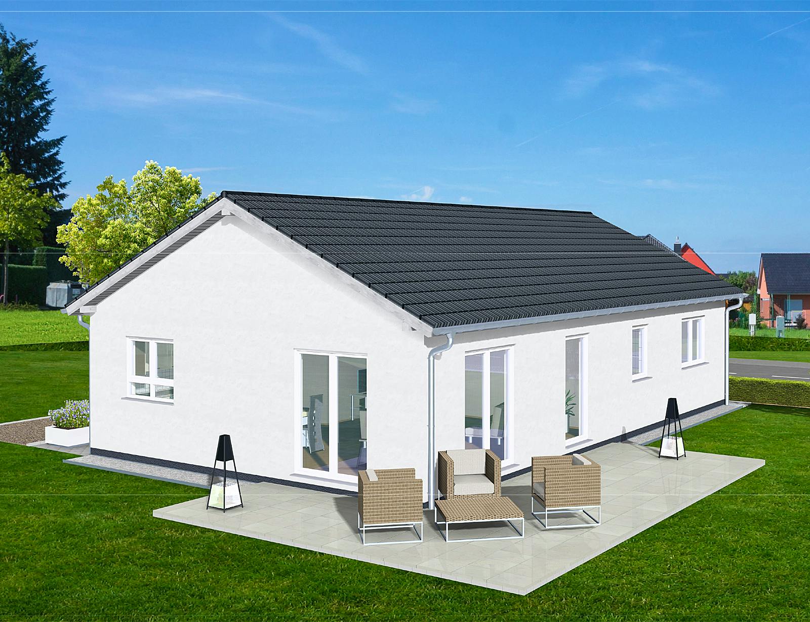 Massivhaus Bungalow 100 von AMB Massivhaus, Bungalow Außenansicht 1