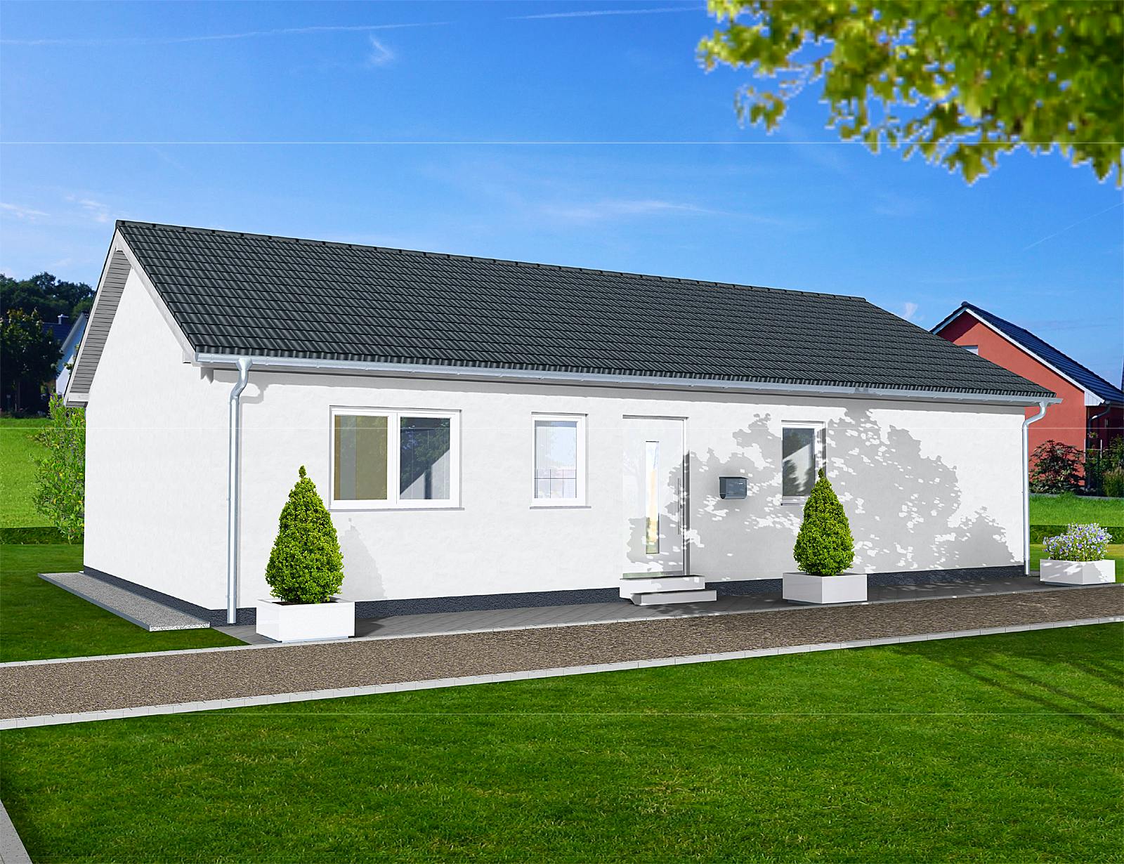 Massivhaus Bungalow 100 von AMB Massivhaus, Bungalow Außenansicht 2