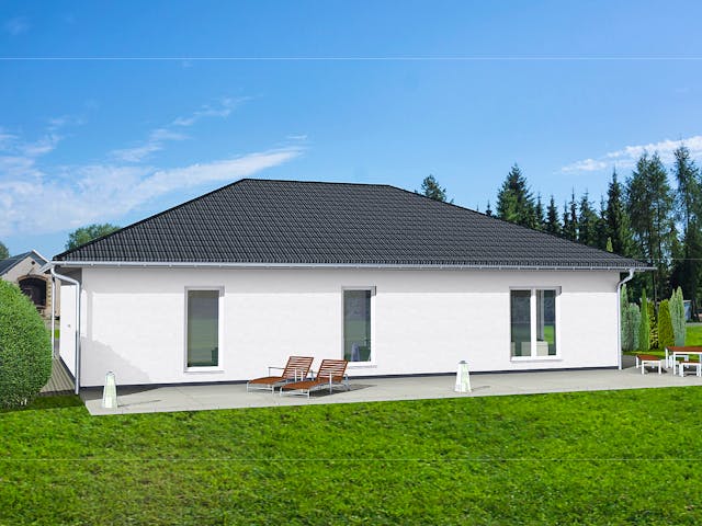 Massivhaus Bungalow 135 von AMB Massivhaus, Bungalow Außenansicht 1