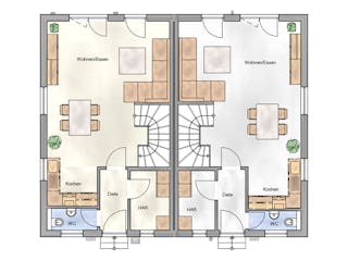 Massivhaus Duplex 125 von AMB Massivhaus, Satteldach-Klassiker Grundriss 1