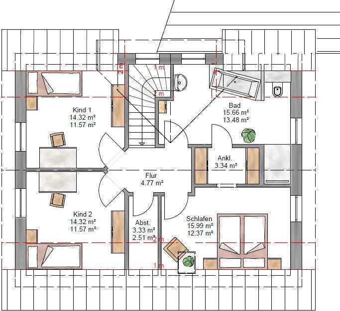 Fertighaus Ambiente 149 von Suckfüll Energiesparhaus Schlüsselfertig ab 356100€, Satteldach-Klassiker Grundriss 2