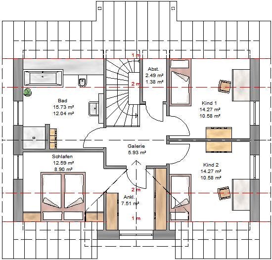 Fertighaus Ambiente 151 von Suckfüll Energiesparhaus Schlüsselfertig ab 358700€, Satteldach-Klassiker Grundriss 2