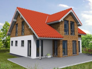 Fertighaus Ambiente 156 von Suckfüll Energiesparhaus Schlüsselfertig ab 430088€, Satteldach-Klassiker Außenansicht 1