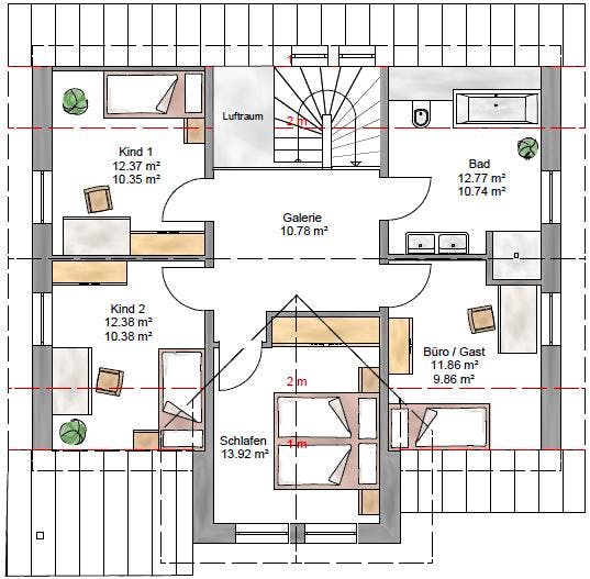 Fertighaus Ambiente 156 von Suckfüll Energiesparhaus Schlüsselfertig ab 382300€, Satteldach-Klassiker Grundriss 2