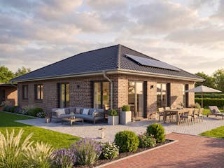 Massivhaus Bungalow 101 von AMR-Wohnbau Schlüsselfertig ab 281000€, Bungalow Außenansicht 1