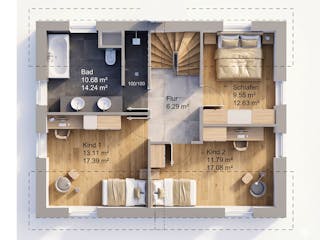Massivhaus Satteldach 140 von AMR-Wohnbau Schlüsselfertig ab 310000€, Satteldach-Klassiker Grundriss 2