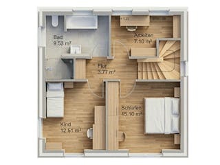 Massivhaus Stadtvilla 101 von AMR-Wohnbau Schlüsselfertig ab 297000€, Stadtvilla Grundriss 2