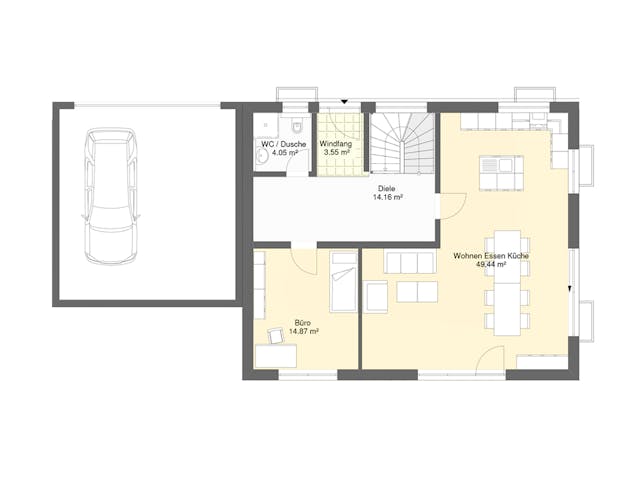 Massivhaus Stadtvilla Bad Waldsee von AnMi-Haus, Stadtvilla Grundriss 1