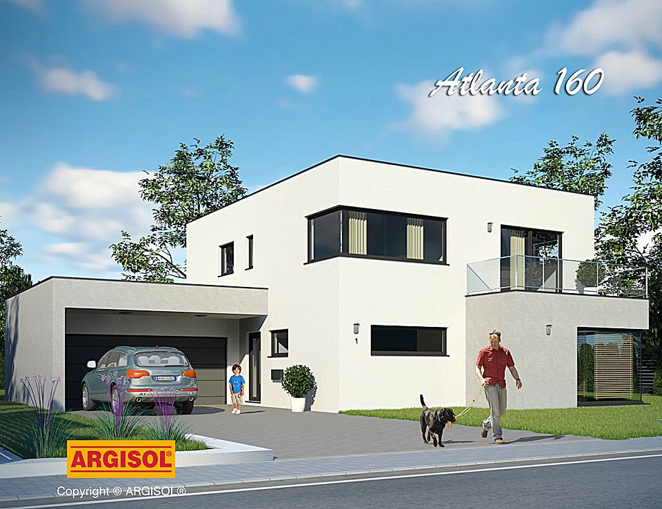 Massivhaus Atlanta von ARGISOL-Bausysteme Bausatzhaus ab 68400€, Cubushaus Außenansicht 1