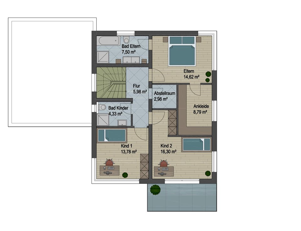 Massivhaus Atlanta von ARGISOL-Bausysteme Bausatzhaus ab 68400€, Cubushaus Grundriss 2