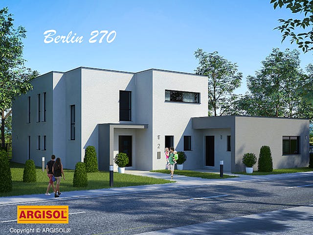 Massivhaus Berlin von ARGISOL-Bausysteme Bausatzhaus ab 74440€, Cubushaus Außenansicht 1