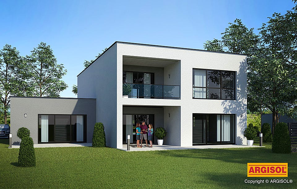 Massivhaus Berlin von ARGISOL-Bausysteme Bausatzhaus ab 74440€, Cubushaus Außenansicht 2