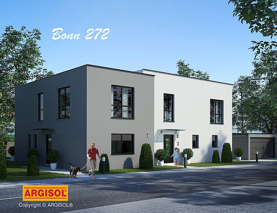 Massivhaus Bonn von ARGISOL-Bausysteme Bausatzhaus ab 67050€, Cubushaus Außenansicht 1