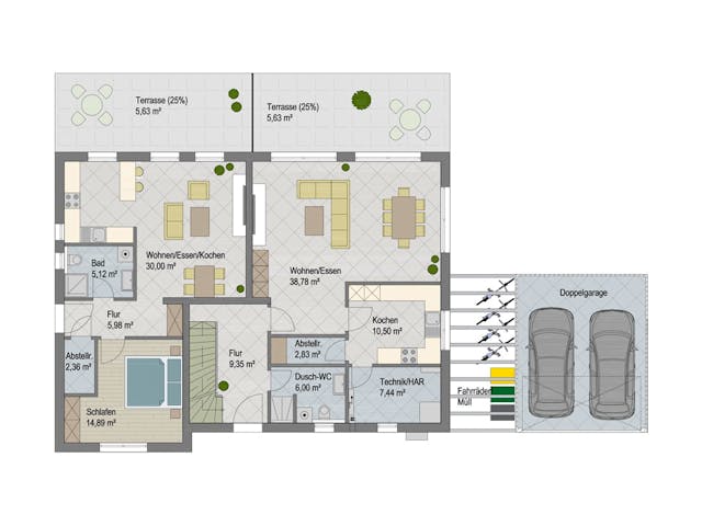 Massivhaus Bonn von ARGISOL-Bausysteme Bausatzhaus ab 67050€, Cubushaus Grundriss 1