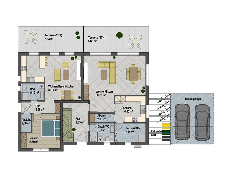 Massivhaus Bonn von ARGISOL-Bausysteme Bausatzhaus ab 67050€, Cubushaus Grundriss 1