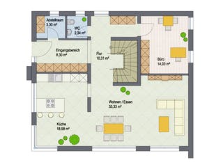 Massivhaus Boston von ARGISOL-Bausysteme Bausatzhaus ab 58390€, Cubushaus Grundriss 1