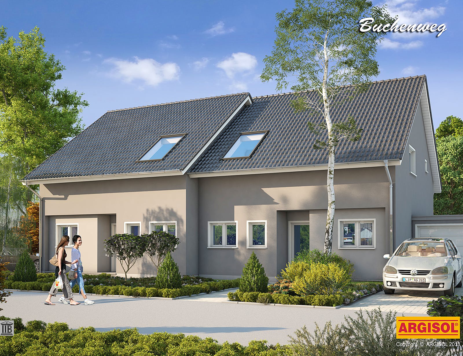 Massivhaus Buchenweg II von ARGISOL-Bausysteme Bausatzhaus ab 39000€, Satteldach-Klassiker Außenansicht 1