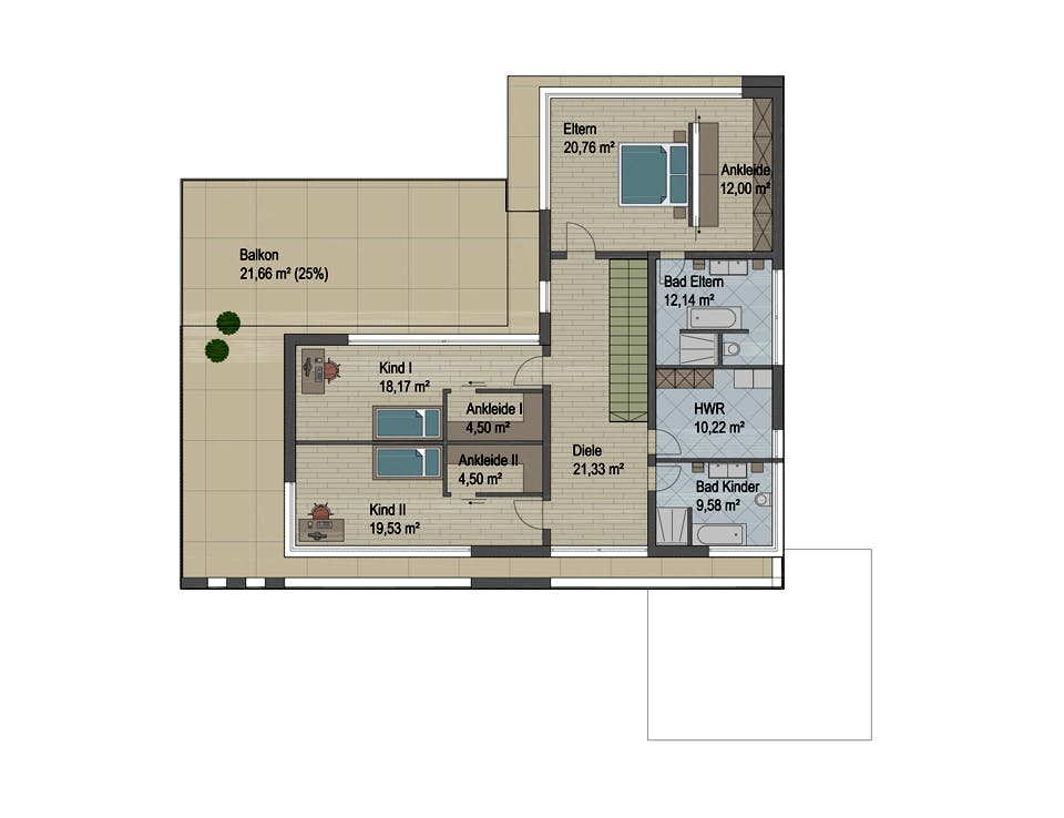 Massivhaus Chicago von ARGISOL-Bausysteme Bausatzhaus ab 89710€, Cubushaus Grundriss 2