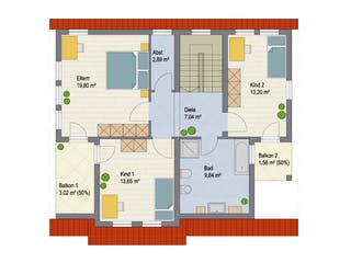 Massivhaus City von ARGISOL-Bausysteme Bausatzhaus ab 44690€, Pultdachhaus Grundriss 2