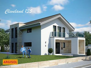 Massivhaus Cleveland von ARGISOL-Bausysteme Bausatzhaus ab 41370€, Satteldach-Klassiker Außenansicht 1