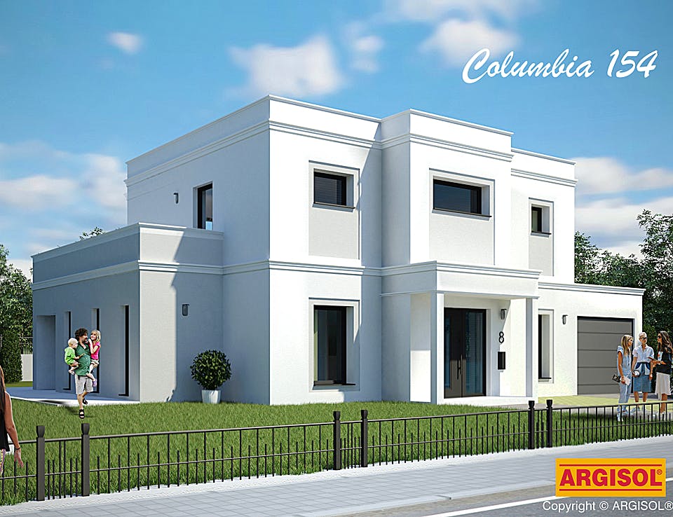 Massivhaus Columbia von ARGISOL-Bausysteme Bausatzhaus ab 52280€, Cubushaus Außenansicht 1