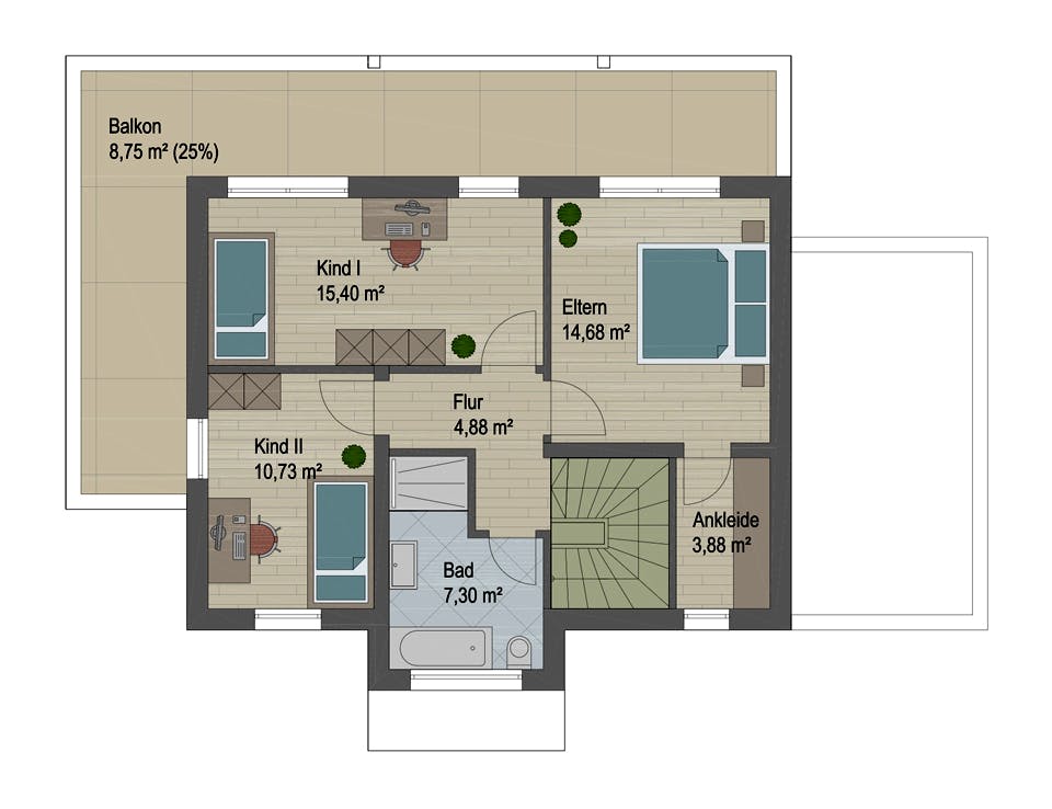 Massivhaus Columbia von ARGISOL-Bausysteme Bausatzhaus ab 52280€, Cubushaus Grundriss 2