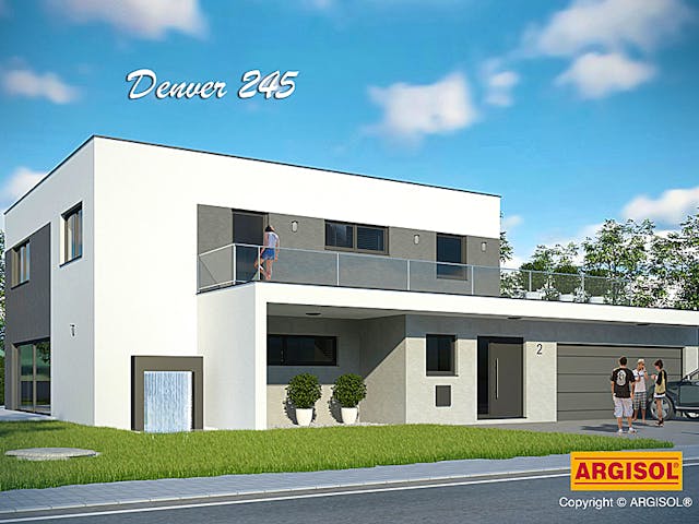 Massivhaus Denver von ARGISOL-Bausysteme Bausatzhaus ab 71820€, Cubushaus Außenansicht 1