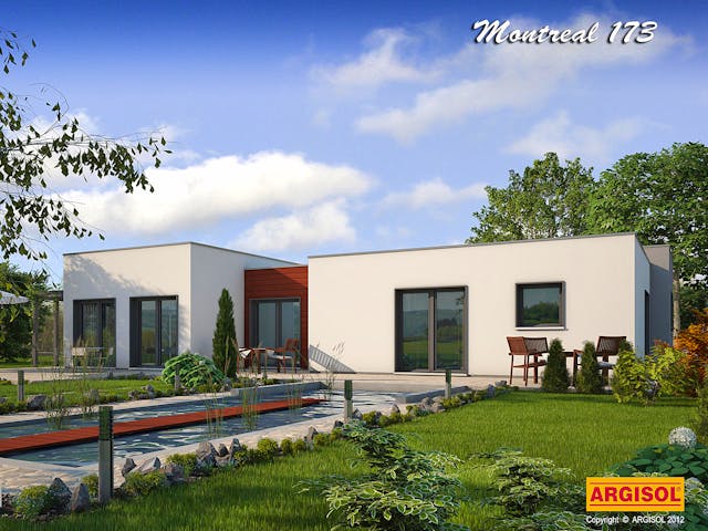 Massivhaus Montreal II von ARGISOL-Bausysteme Bausatzhaus ab 51200€, Bungalow Außenansicht 1