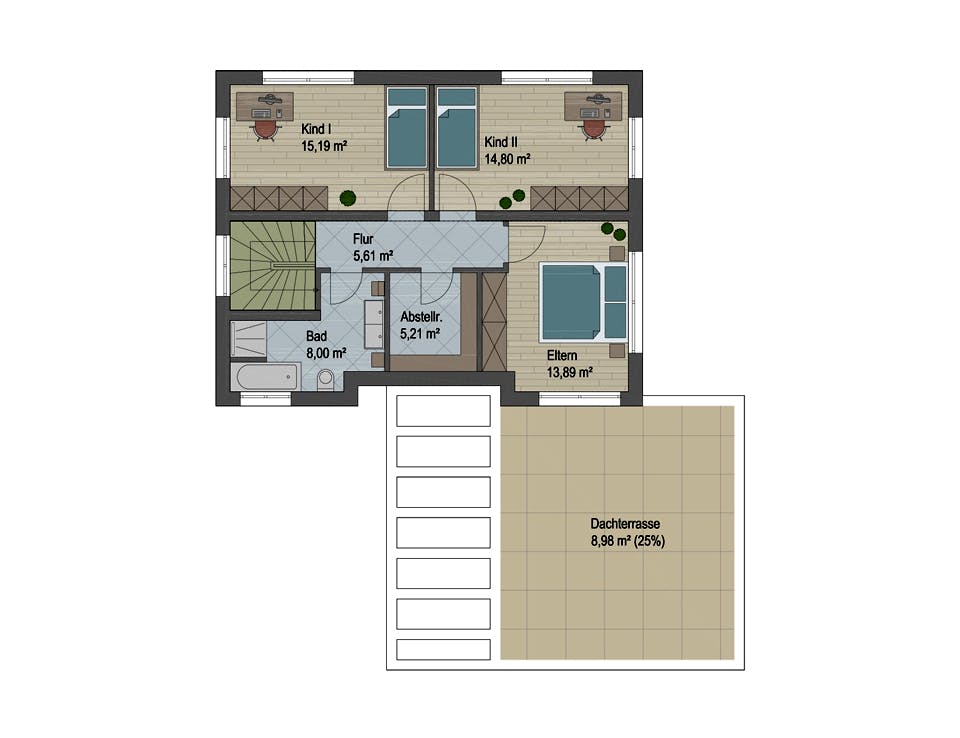 Massivhaus Springfield von ARGISOL-Bausysteme Bausatzhaus ab 55500€, Stadtvilla Grundriss 2