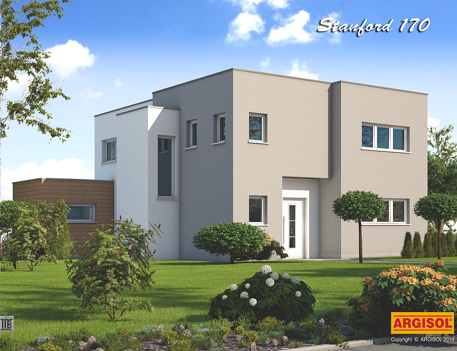 Massivhaus Stanford von ARGISOL-Bausysteme Bausatzhaus ab 58110€, Cubushaus Außenansicht 1