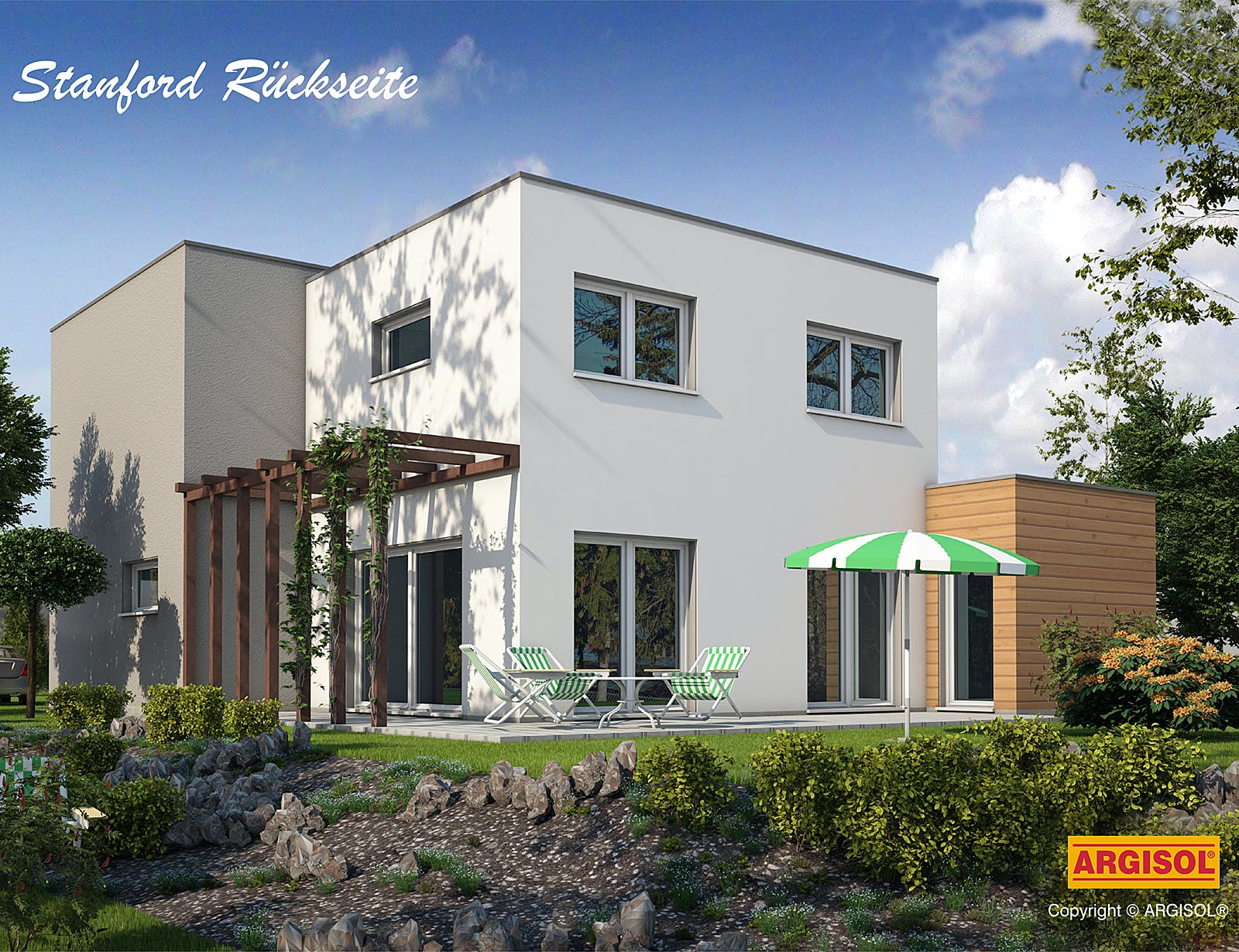 Massivhaus Stanford von ARGISOL-Bausysteme Bausatzhaus ab 58110€, Cubushaus Außenansicht 2