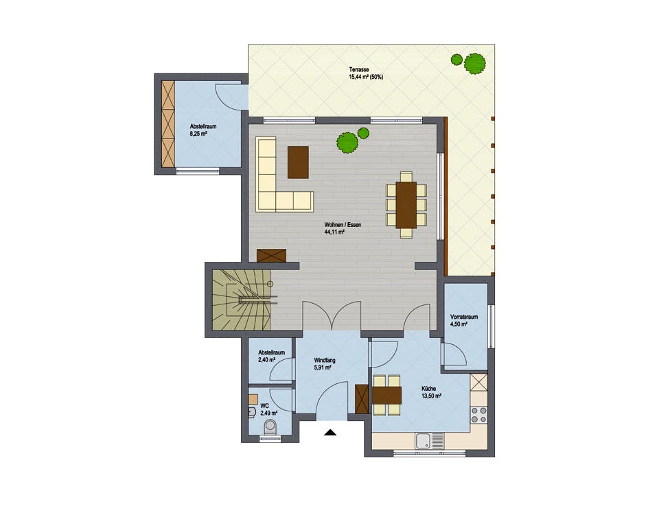 Massivhaus Stanford von ARGISOL-Bausysteme Bausatzhaus ab 58110€, Cubushaus Grundriss 1