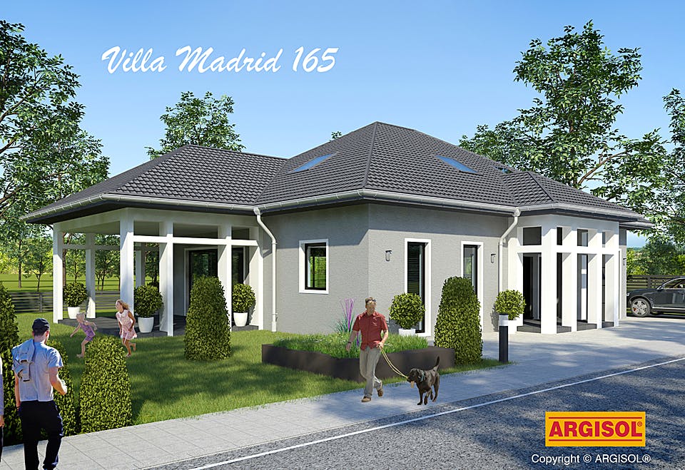 Massivhaus Villa Madrid von ARGISOL-Bausysteme Bausatzhaus ab 42650€, Stadtvilla Außenansicht 2