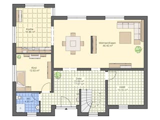 Massivhaus Flachdach 208 von ASL Wohnungsbau Schlüsselfertig ab 477589€, Cubushaus Grundriss 1