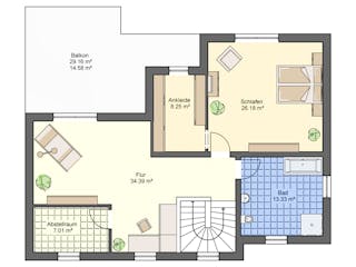 Massivhaus Flachdach 208 von ASL Wohnungsbau Schlüsselfertig ab 477589€, Cubushaus Grundriss 2