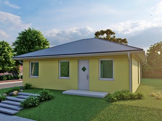 Massivhaus Aspe von AVOS Hausbau Schlüsselfertig ab 182500€, Bungalow Außenansicht 2